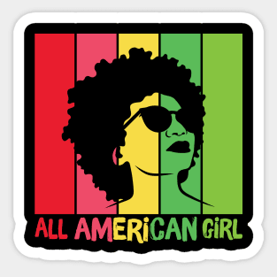 Afro Hair All American Black Girl Sticker